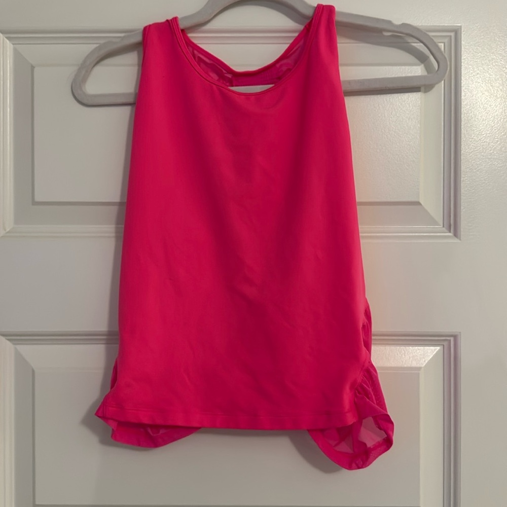 Hot Pink Athleta cropped racer back tank